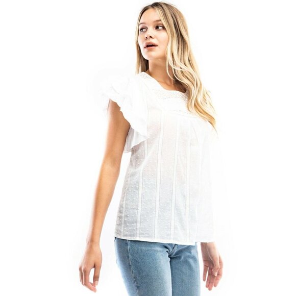 Solitaire Texture 100% Cotton Sleeveless White Blouse Size XL - Picture 5 of 8